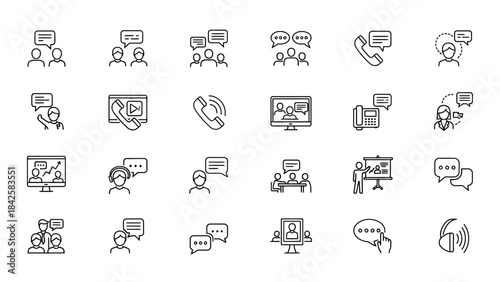 Business web icons set collection illustration design pattern with people symbol sign vector arrows for internet computer travel