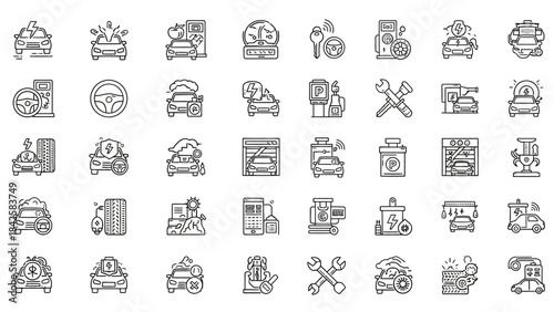 Business web icons set collection illustration design pattern with people symbol sign vector arrows for internet computer travel