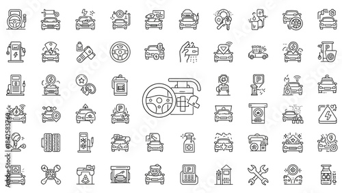 Business web icons set collection illustration design pattern with people symbol sign vector arrows for internet computer travel