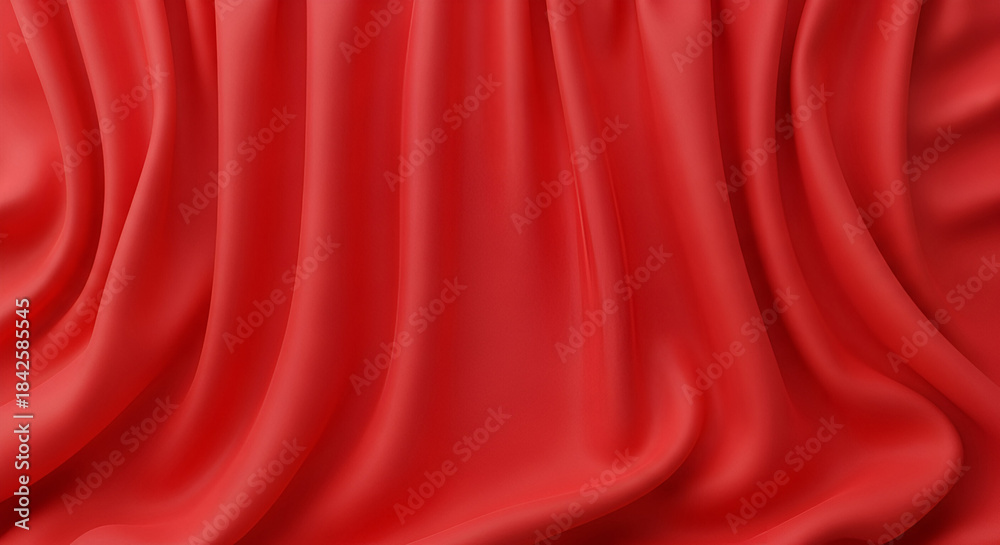 Obraz premium Luxurious Red Fabric Drape Background for Elegant Designs and Festive Creations