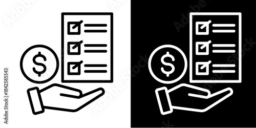 Financial Planning  Icon Set White Style Collection