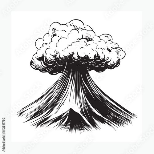 vector illustration of a volcanic eruption