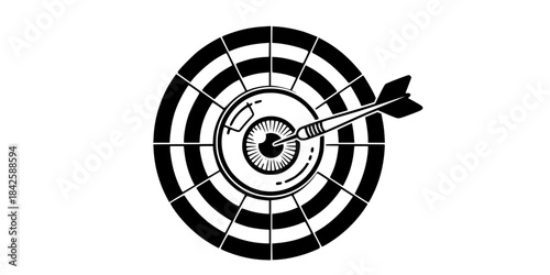 AI Precision Targeting: Marketing Focus and Data Accuracy Icon. Business Strategy.