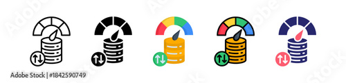 Bandwidth Multiple Style Icon Set Collection. 