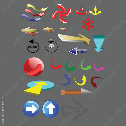 Colorful Arrow Icon Set for UI and Navigation Design