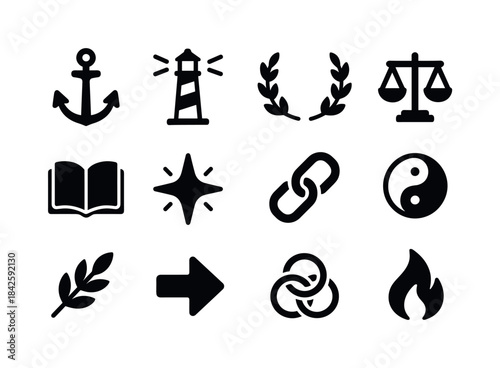 Trust Symbols Icons. Trust Symbols. Solid icon set of Trust Symb