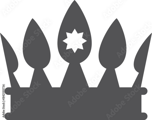 A crown with a star in the center