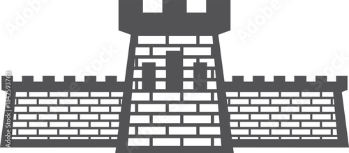 A castle made of bricks with a tall tower
