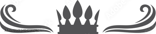 A crown with four points is drawn in black