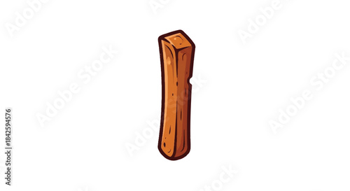 A single wooden stick with a rough texture and brown color.