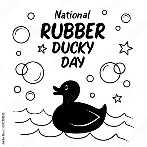 NATIONAL RUBBER DUCKY DAY vector illustration isolated on white background