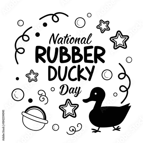 NATIONAL RUBBER DUCKY DAY vector illustration 