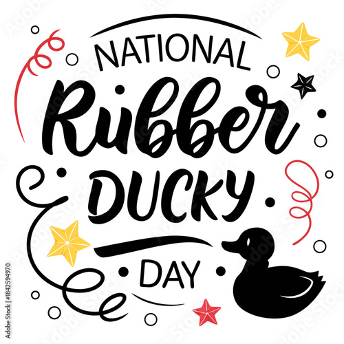 NATIONAL RUBBER DUCKY DAY vector illustration isolated on white background