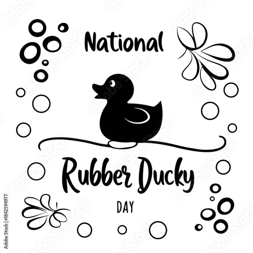 NATIONAL RUBBER DUCKY DAY vector illustration 
