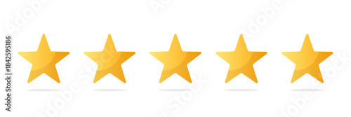 Five star rating icon in flat style. Customer product rating vector illustration on isolated background. Feedback sign business concept.