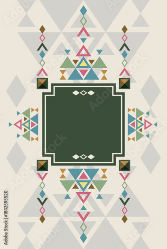 A colorful frame with a green border and a white background