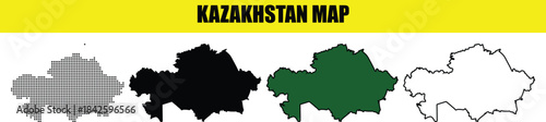 Kazakhstan dot map black halftone dotted map illustration vector, Vector style dotted map used for digital insights.