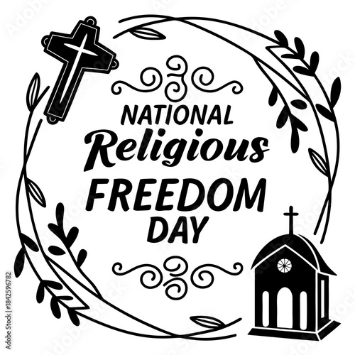 NATIONAL RELIGIOUS FREEDOM DAY vector illustration 
