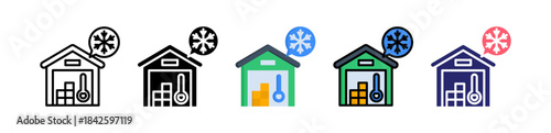 Cold Storage Multiple Style Icon Set Collection. 