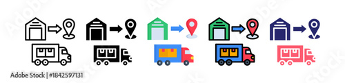 Cross Docking Multiple Style Icon Set Collection. 