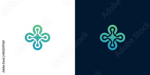 Modern abstract symbol with a smooth gradient, representing seamless digital connection, innovative networks, and technological advancement, ideal for forward-thinking brands
