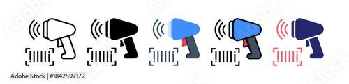 Barcode Scanner Multiple Style Icon Set Collection. 