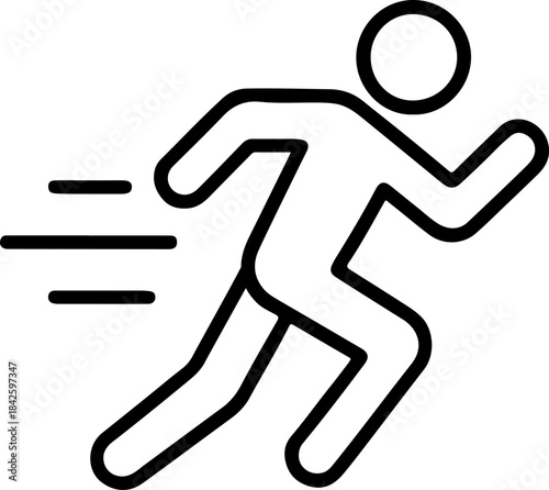 Running man silhouette vector icon for sport and competition illustration