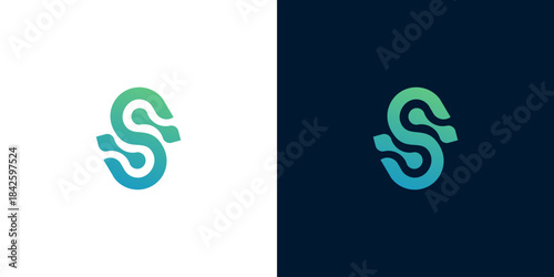 Modern abstract letter S logo design with gradient colors