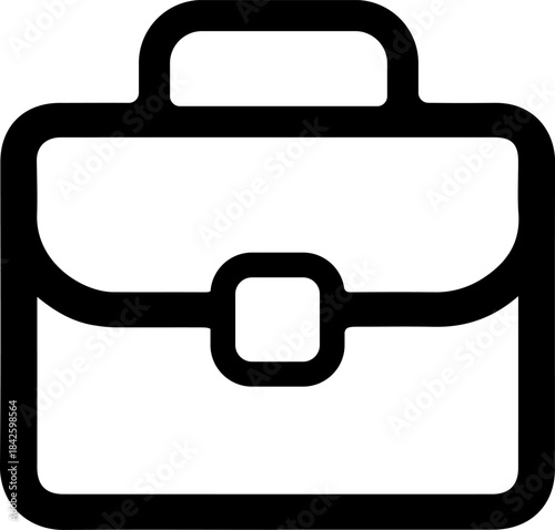 Vector illustration of a black business briefcase icon symbol on a blue background