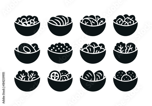 Healthy Pita Icons. Healthy pitas. Solid icon set of healthy pit