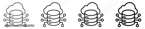 Cloud Database  Icon Set Different Style Collection