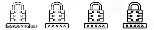 Password Security  Icon Set Different Style Collection