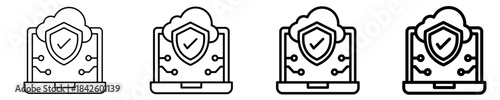 Cloud Security  Icon Set Different Style Collection
