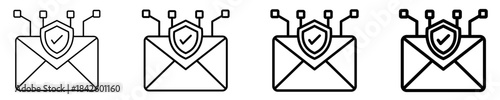 Email Security  Icon Set Different Style Collection