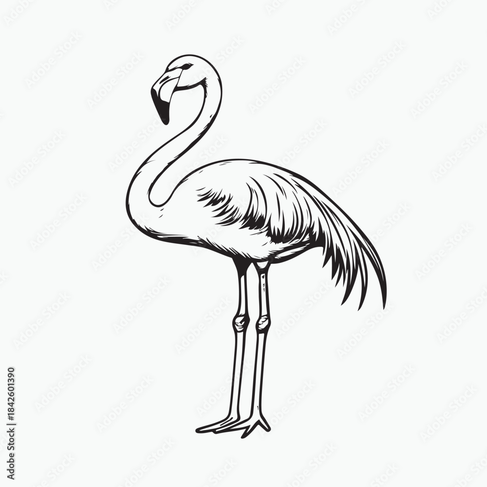 Obraz premium vector illustration of a flamingo