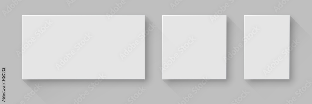 Fototapeta premium Cardboard box mockup icon in flat style. Package mock up vector illustration on isolated background. Carton container sign business concept.