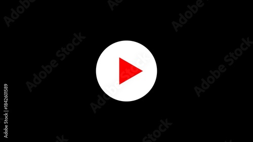 Play Button Animation on Black Background Video Player Media Control Icon
