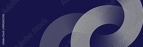 abstract blue gold stripe line, geometric circle texture background, futuristic technology, retro styled concept