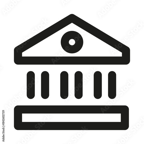 Modern Bank and Government Building Icon for Finance and Administration