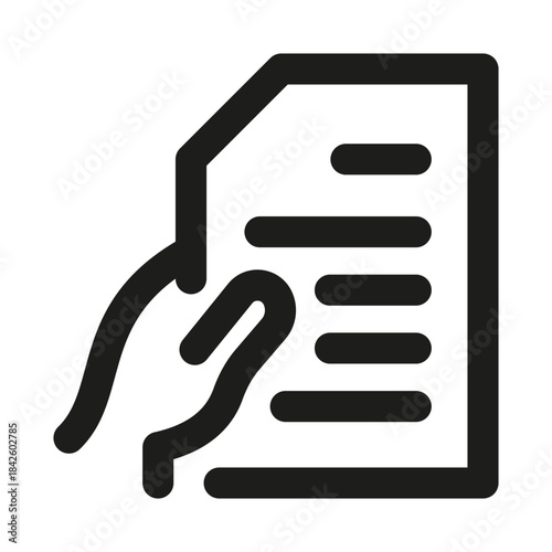 Modern Hand Holding Document Icon for Files and Submissions