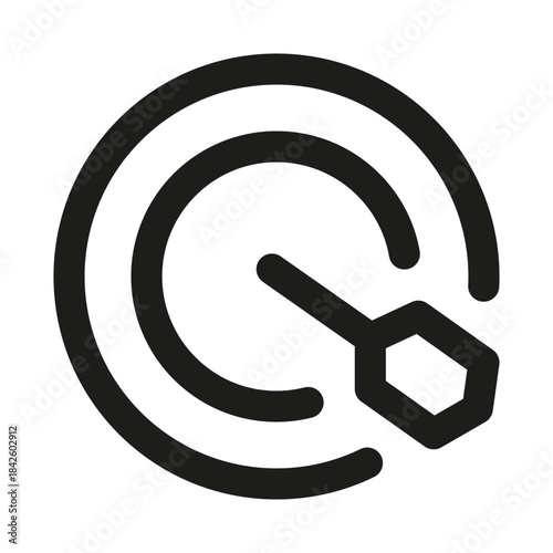 Target goal icon. Modern professional minimal line vector icon representing focus achievement direction clarity and clean visual design