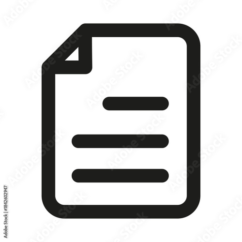 Document Page Icon. Modern Professional Minimal Line Vector Symbol for Files and Information