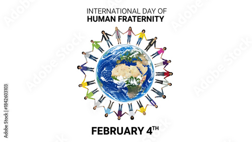 Official international day of human fraternity logo design celebrating unity and global connection