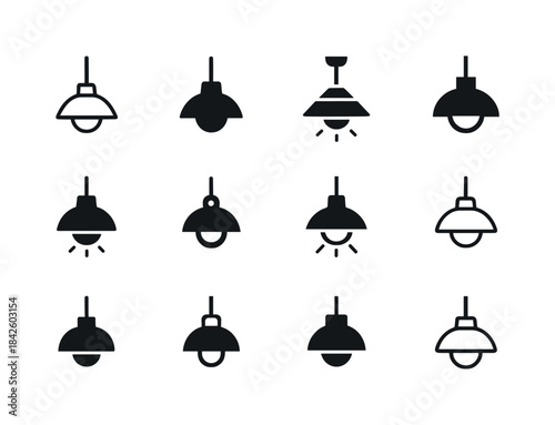 Lighting Logo Variations. Home lighting and ambient lighting. Ic