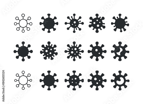 Disease Outbreak Logos. Disease outbreaks. Icon set. Set Logo of