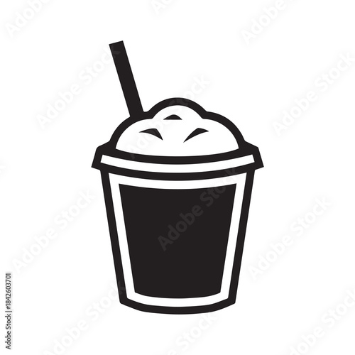 Coffee cup Line drawing icon black with a lid