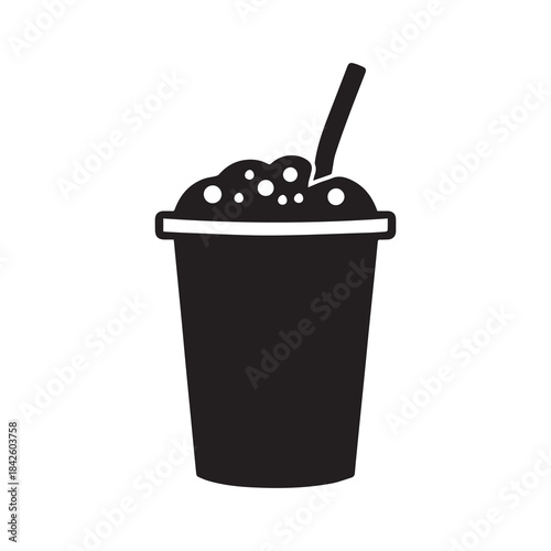 Coffee cup Line drawing icon black with a lid