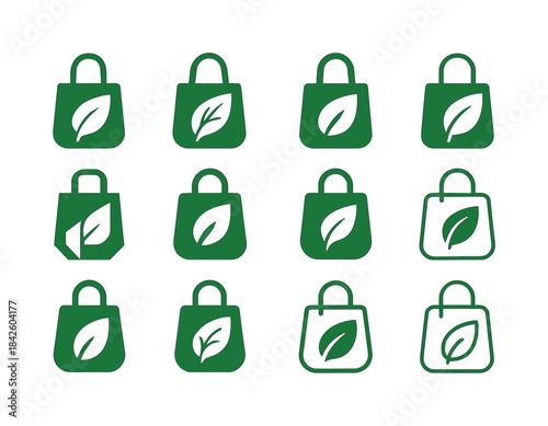 Eco-Business Icon Set. Sustainable living and eco-business. Icon