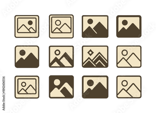 Vintage Logo Variations. Old photograph. Icon set. Set Logo of o