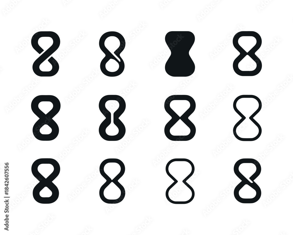 Fototapeta premium Wearable Stress-Relief Icons. Wearable stress-relief gadgets. Ic